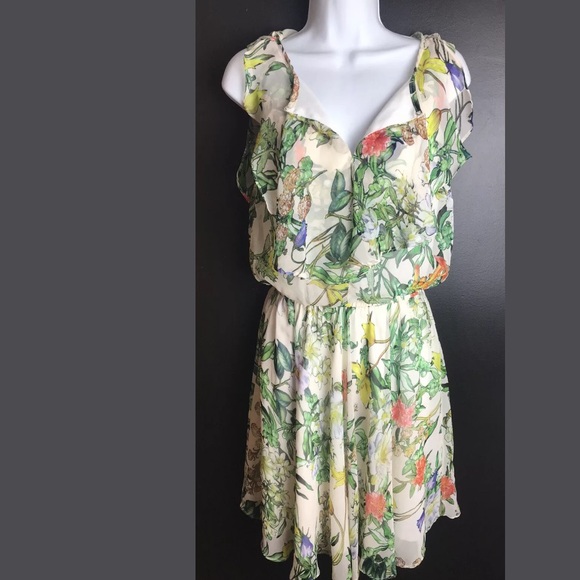 BETSEY JOHNSON Floral Garden Dress Blouson Ruffle - Picture 3 of 13